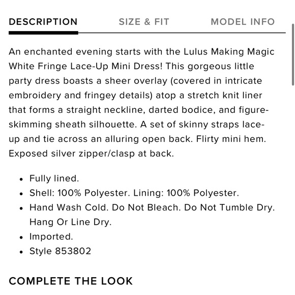 “Making Magic White Fringe Lace-Up Mini” dress from Lulus - Picture 4 of 9